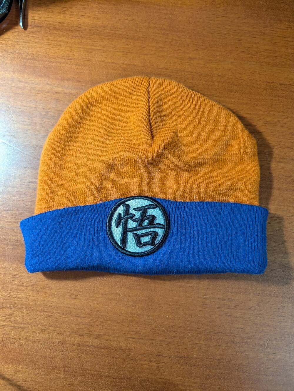Dragon Ball Z Kanji Beanie Hat Orange Blue.